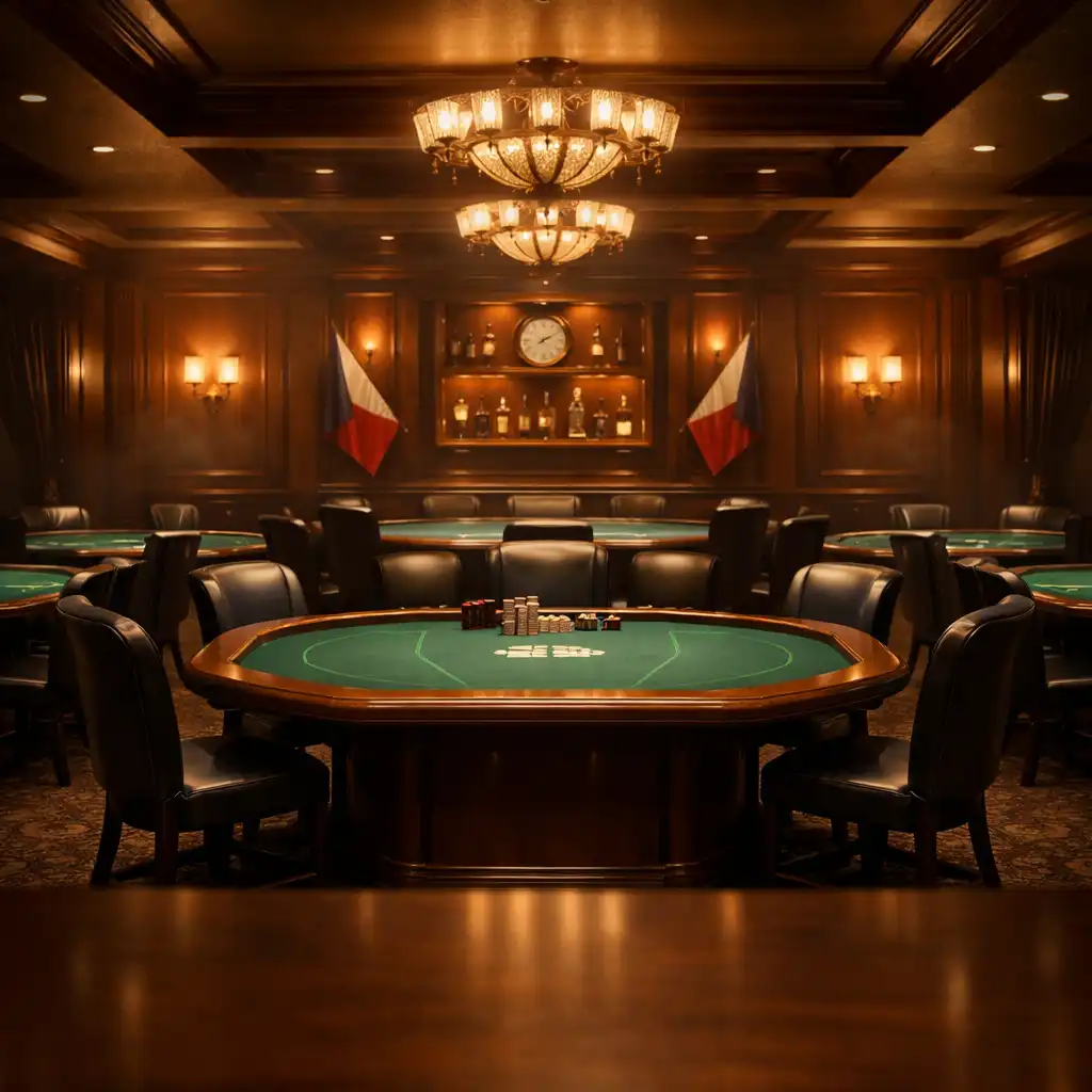Interiér pokerové místnosti